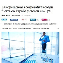 Las operaciones corporativas cogen fuerza en Espaa y crecen un 84%